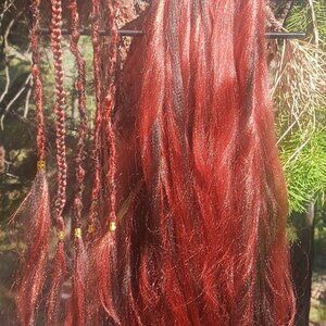 Realistic Ginger Dreadlock Extensions Set of 10